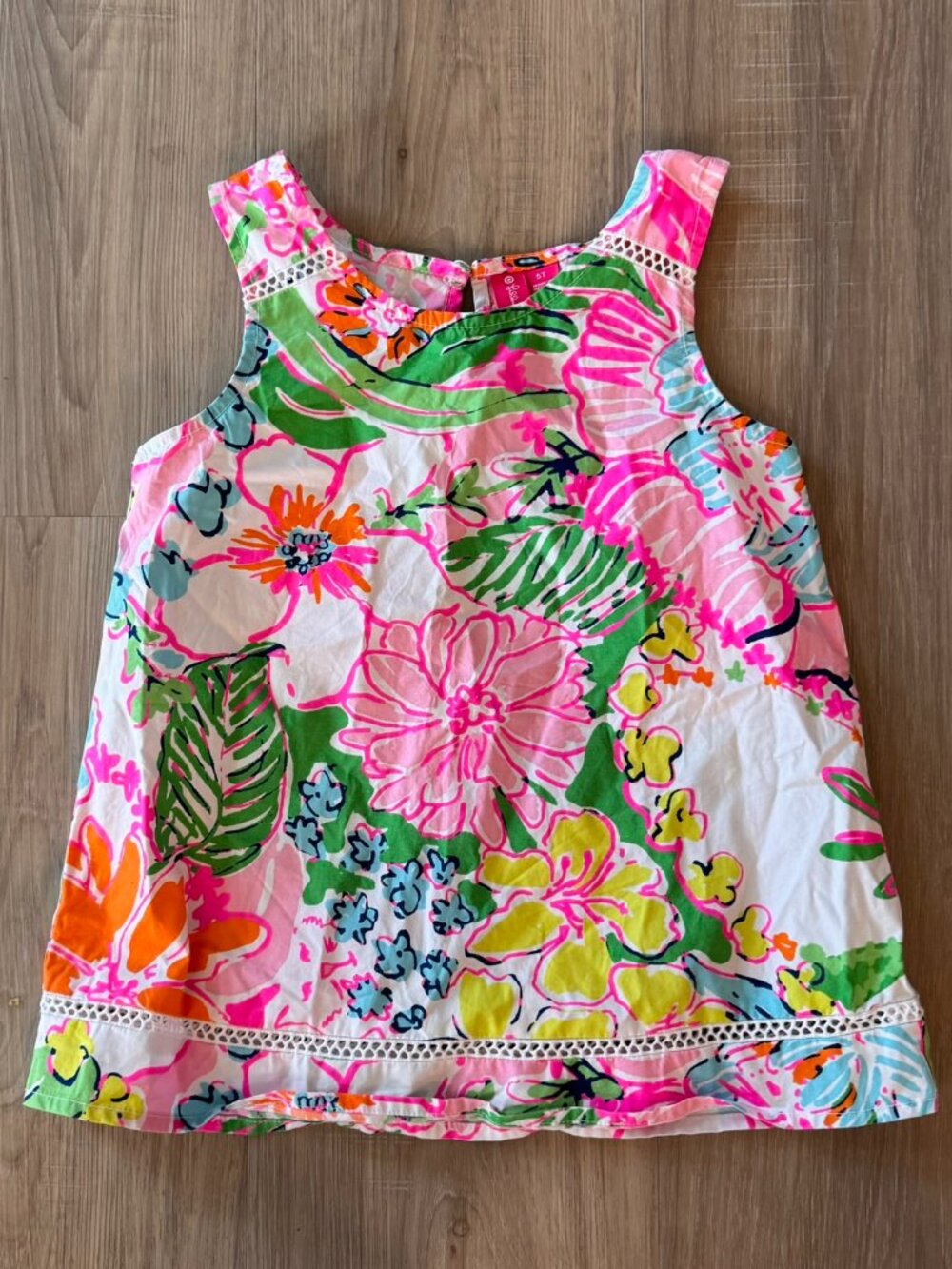 Lilly Pulitzer for Target kids Tank Top floral lace trim size 5T 5 girls